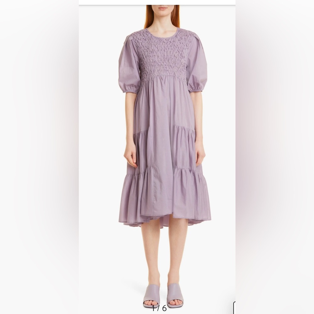 MERLETTE Vallarta Smocked Tiered Hem Cotton Dress size M